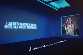 create lyric video with audio spectrum like my sample