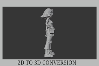 sculpt 2d to 3d model 2d to 3d conversion 3d toy figure model for printing