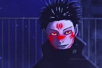create 2d japanese animation, anime style animation, manga art