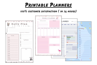 do printable planner, calendar and journal design