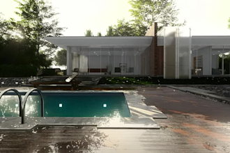 design backyards, gardens, pool , patio and do 3d rendering