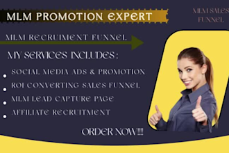 mlm sales funnel, mlm affiliate recruitment funnel, mlm promotion, mlm website