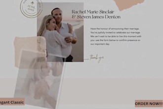 create a stunning wedding or photography website with rsvp and invitations