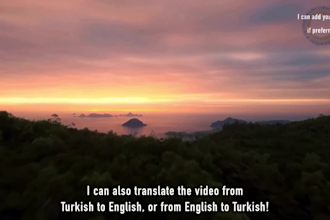 transcribe turkish english subtitles and translations to any kind of video