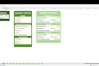 generate monthly pre filled PDF budget templates