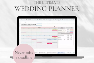 create a wedding planner google sheet or excel spreadsheet for your etsy shop