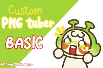 draw a custom alien pngtuber model for youtube and streaming
