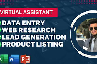 be your virtual assistant for data entry and web research