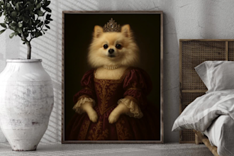 create a custom royal pet and owner portrait in classical style