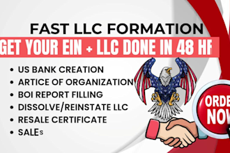 register US llc, USA business registration for non US get ein, itin, boi report