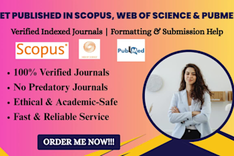 help publish or find the best scopus, web of science, or pubmed indexed journals