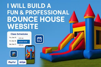 do professional bounce house rental website with booking system