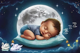 create and upload 50 baby lullaby music and sleep videos for youtube