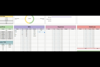 share easy and simple bimonthly budget tracker