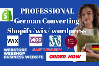 converting webstore, webshop website german shopify, shopify dropshipping store