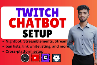 do chatbot setup for twitch and youtube