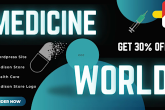 built pharmacy store website and logo design