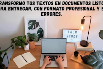 haré edición y formato profesional de documentos word y google docs