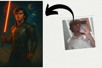 turn your photo into a cinematic star wars poster