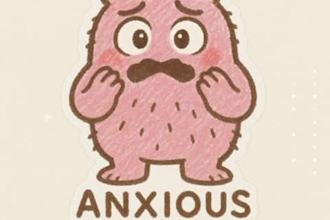 create cute monster anxiety stickers for digital use