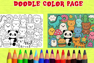 create unique doodle coloring pages for kids and adults