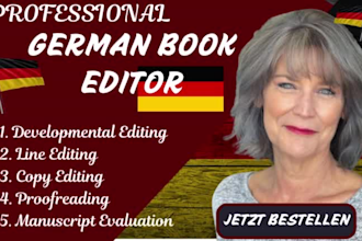 proofread german fiction novel, memoir nonfiction ebook, developmental editorger