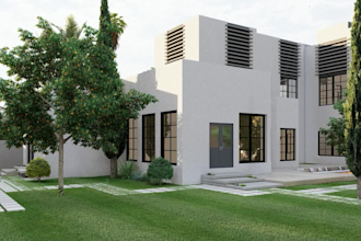 create realistic exterior architectural render
