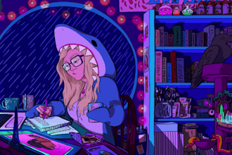 create lofi loop animated illustration, lofi animated paintings, lofi loop gif