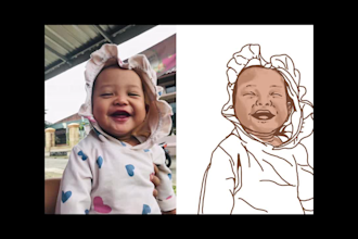 sketch illustration person or together