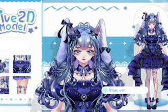 design and rig live2d vtuber model, 2d vtuber model, live2d vtuber avatar