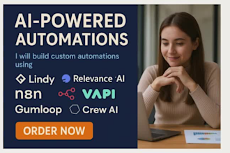 build ai powered automation using lindy, relevance ai, n8n, vapi, crew ai, agent