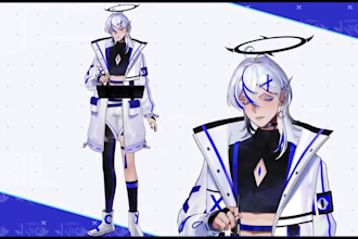 design and rig pro live2d vtuber model character anime style for stream