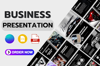 do business powerpoint presentation design, google slides, canva presentation