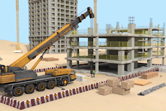 do 3d industrial video construction lifting machinery safety training animation