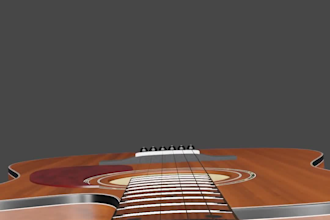 do 4k 3d guitar animation 3d instrumental video 3d abstract design and rendering
