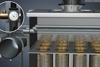 design a 3d factory layout and workflow animation for production