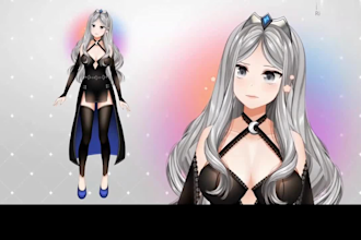 draw live2d vtuber model, 2d vtuber model, 2d vtuber avatar, vtuber character