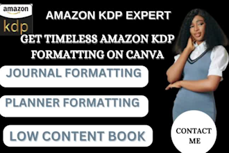 do timeless amazon kdp journal , planner formatting on canva for cool publishing
