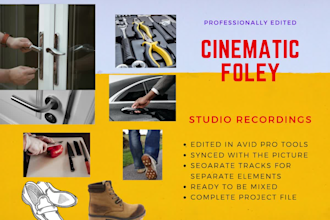 record high quality foley for short film, movie, tv, ott