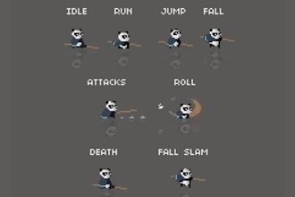 create custom pixel art sprites, pixel animations, game asset and sprite sheet