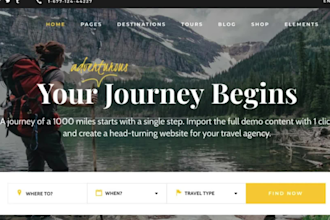 build wordpress travel agency website and tour  website