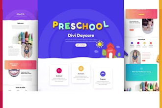 design kindergarten website daycare website preschool website school website