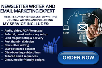 write or manage newsletter for beehiiv, brevo, constant contact and others