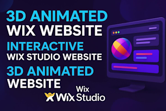 3d animated wix website, interactive wix studio website, 3d animated website