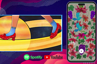 create unique animate artwork for youtube and spotify