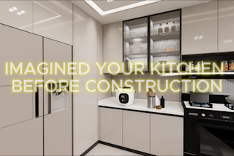 do kitchen design and visualization with 3d model rendering