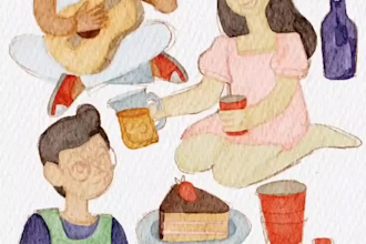 create unique watercolor character illustration