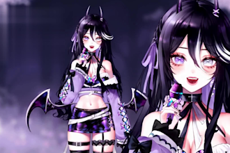 draw and rig live 2d vtuber model, live 2d rigging, live 2d, vtuber commission