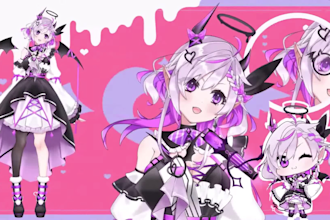 draw and rig live2d vtuber model, 2d vttuber model, live2d model, vtuber rigging