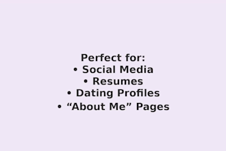write a short and engaging bio or personal intro